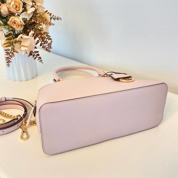 Michael Kors Medium Dome Satchel Crossbody Powder blush - Picture 7 of 11